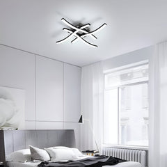 Innovative Dimmable Ceiling Light Fixture with 4 Wave Lighting Design - Stylish LED Lamp for Modern Home Décor in Kitchens, Living Rooms, and Bedrooms