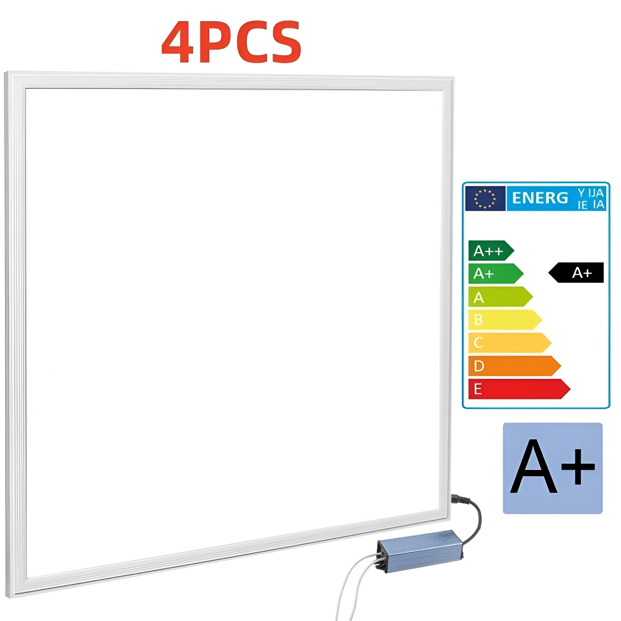 4-Pack 48W LED Panel Light 600x600mm, Cool White 6500K - High-Efficiency Illumination for Commercial and Residential Spaces