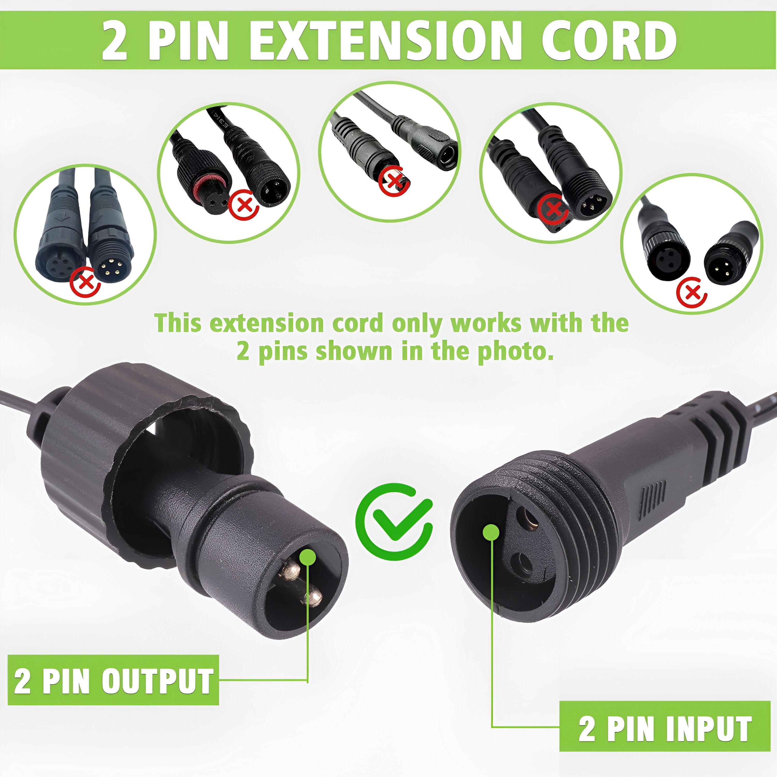 10m 2 Pin Festoon Extension Cable