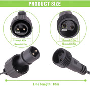 10m 2 Pin Festoon Extension Cable