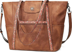 Large Designer Laptop Tote Bag for Women – Leather Shoulder Handbag & Travel Backpack Purse