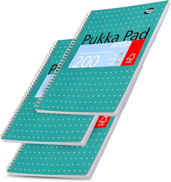 A4+ Metallic Jotta Notebook, 200 Pages, 80 GSM, Lined & 4-Hole Punched, Wirebound