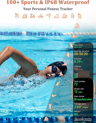 Smart Watch 44mm – Alexa Built-in, Calls, Heart Rate & SpO₂, IP68 Waterproof, 1.83