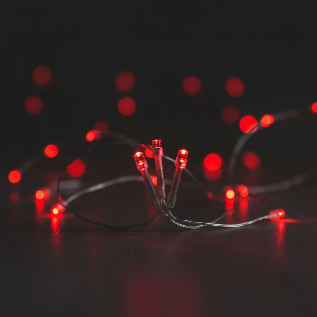 Battery Operated Micro Fairy Lights with 20 Red LEDs on Silver Wire for Indoor Decoration