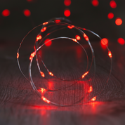 Battery Operated Micro Fairy Lights with 20 Red LEDs on Silver Wire for Indoor Decoration