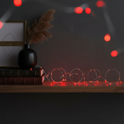 Battery Operated Micro Fairy Lights with 20 Red LEDs on Silver Wire for Indoor Decoration