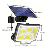 LED Solar Power PIR Motion Sensor Wall Light with Remote & Separate Solar Panel