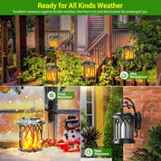 LED Flickering Flame Solar Lantern Waterproof Outdoor Hanging Garden Light