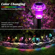 Solar Stake Lights LED Outdoor Garden Pathway Lamp Black Waterproof
