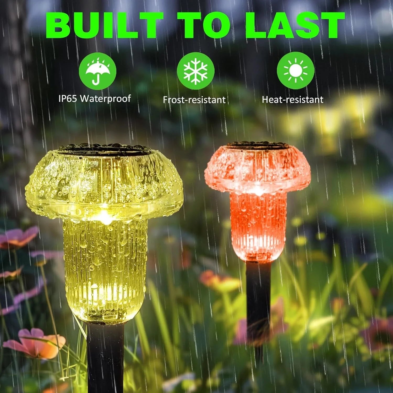 Solar Stake Lights LED Outdoor Garden Pathway Lamp Black Waterproof