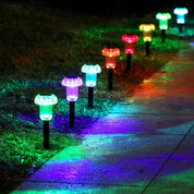 Solar Stake Lights LED Outdoor Garden Pathway Lamp Black Waterproof