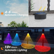 4/8X  Colourful Solar LED Wall Lights Outdoor Garden Path Black