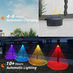 4/8X  Colourful Solar LED Wall Lights Outdoor Garden Path Black