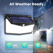 Super Bright Black Solar LED Motion Sensor Wall Light Outdoor