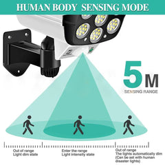 77 LED Black Solar PIR Motion Sensor Wall Light Outdoor Garden Security Lamp