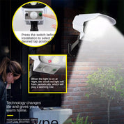 77 LED Black Solar PIR Motion Sensor Wall Light Outdoor Garden Security Lamp