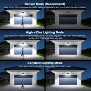 412 LED Solar PIR Motion Sensor Wall Light Clear White Outdoor Security Lamp