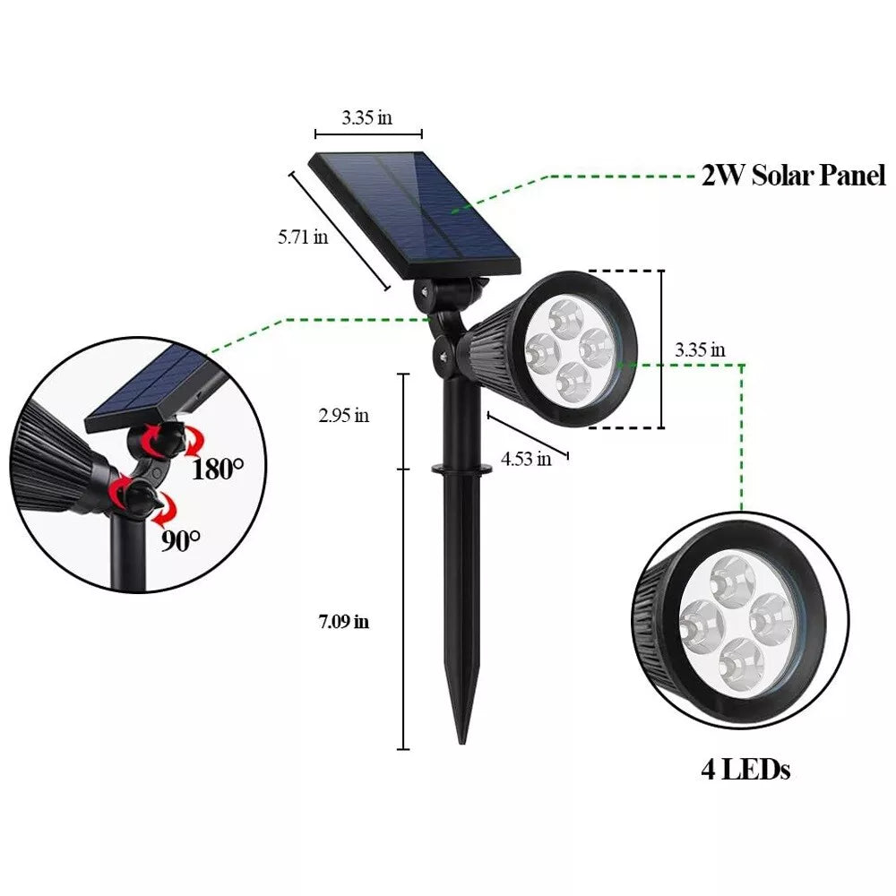 Solar LED Garden Spot Light Outdoor Waterproof Landscape Path Lamp
