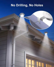 LED Solar Powered Gutter Lights Outdoor Waterproof Wall Lamp