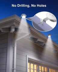 LED Solar Powered Gutter Lights Outdoor Waterproof Wall Lamp