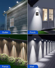 LED Solar Powered Gutter Lights Outdoor Waterproof Wall Lamp
