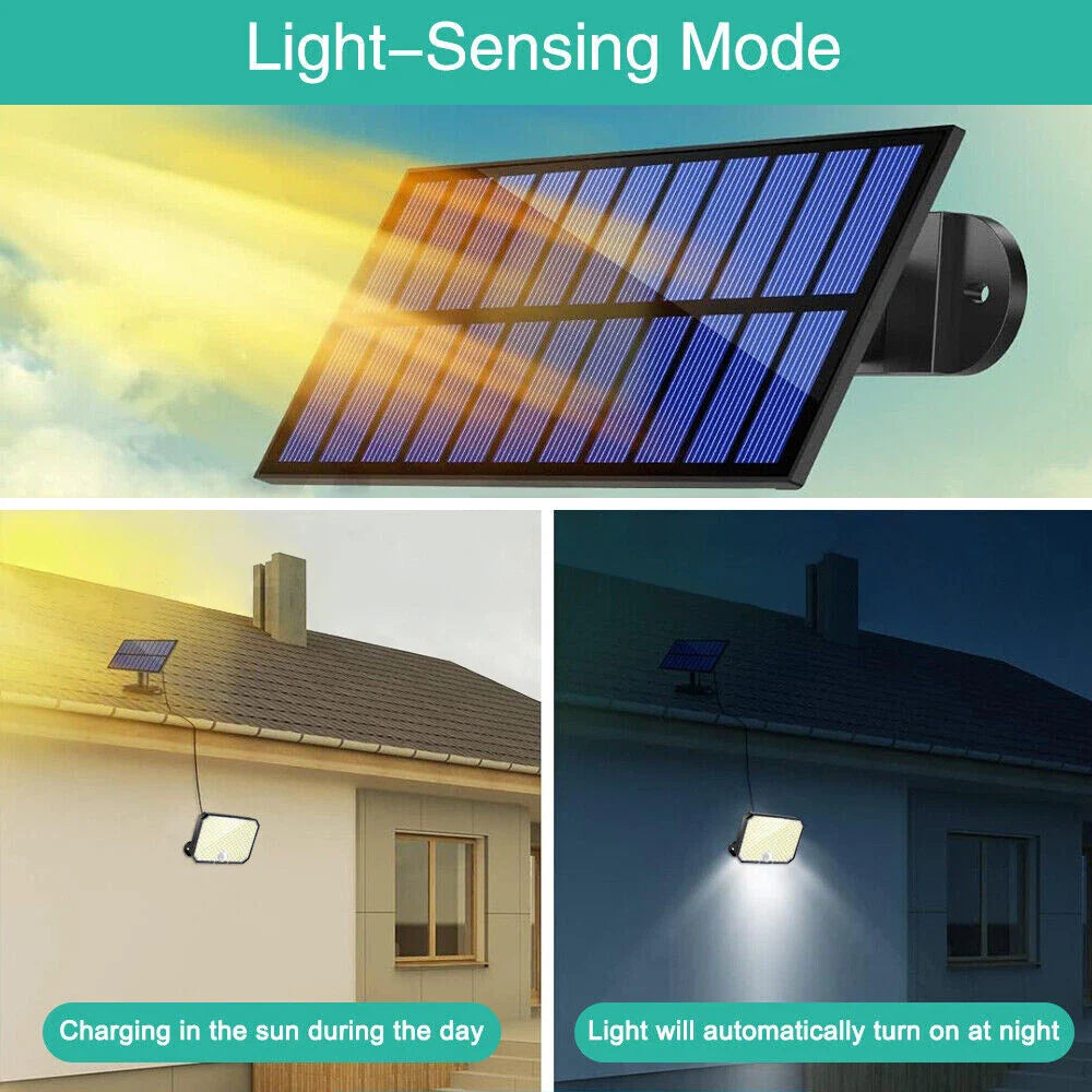 Black LED Solar Motion Sensor Wall Light Outdoor Garden Security Lamp