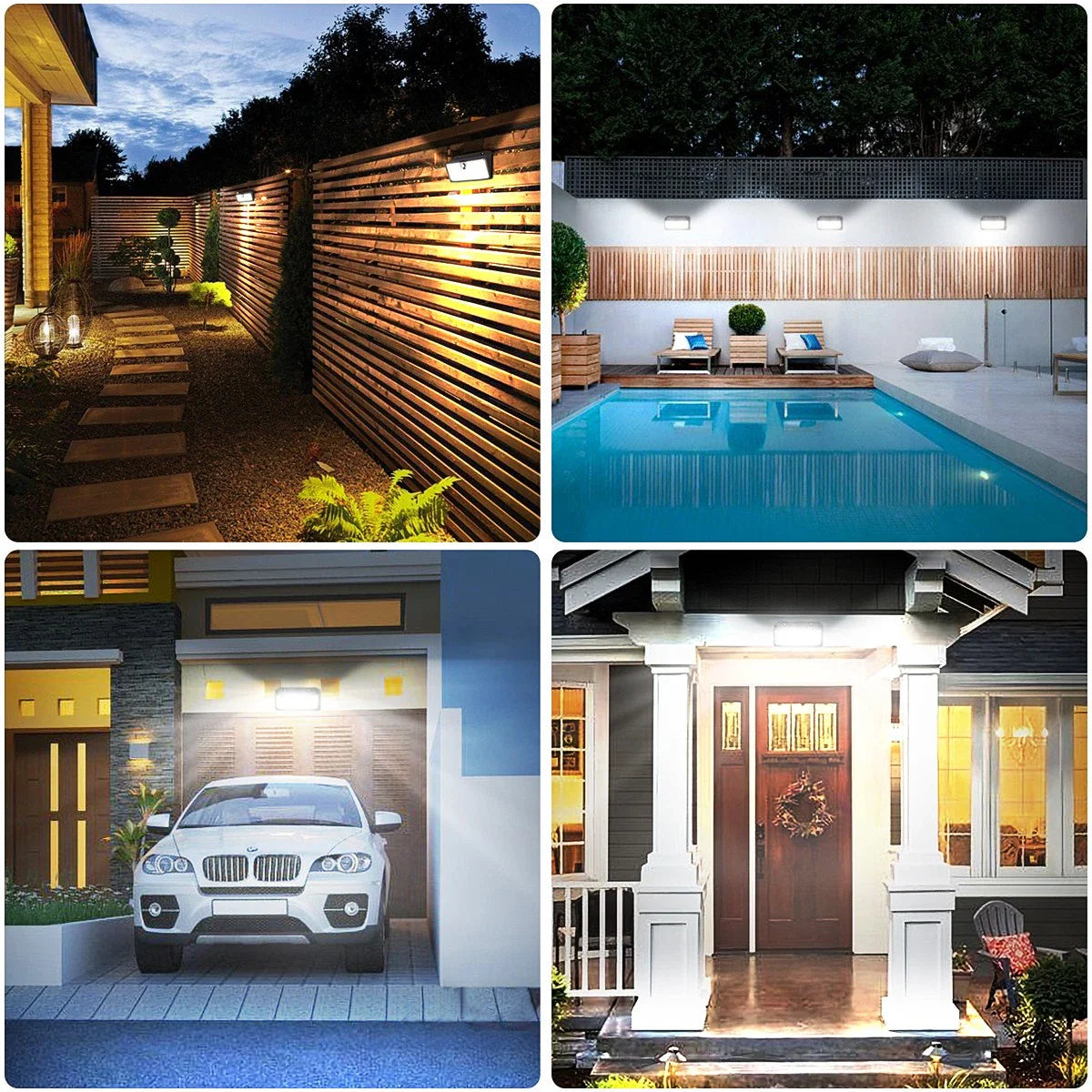 Super Bright Black LED Solar Wall Lights with Motion Sensor – 3000LM
