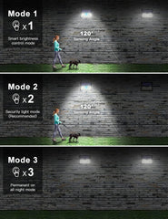 2Pack Black Solar Sensor LED Flood Lights Outdoor Waterproof Security Lamp