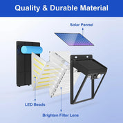 Solar PIR Motion Sensor Wall Light 121 LED Outdoor Security Lamp