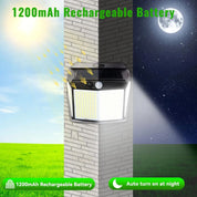 412 LED Black Solar Motion Sensor Wall Light Outdoor Security Lamp
