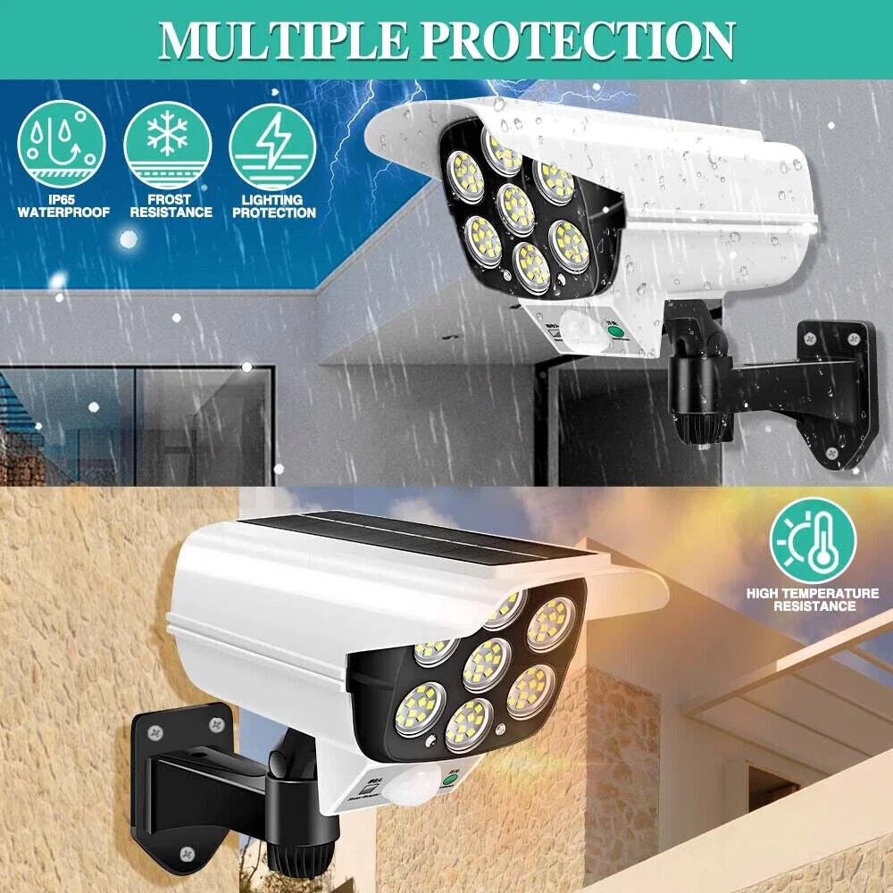 77 LED Solar Motion Sensor Wall Light with Remote Control – White