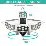 77 LED Solar Motion Sensor Wall Light with Remote Control – White