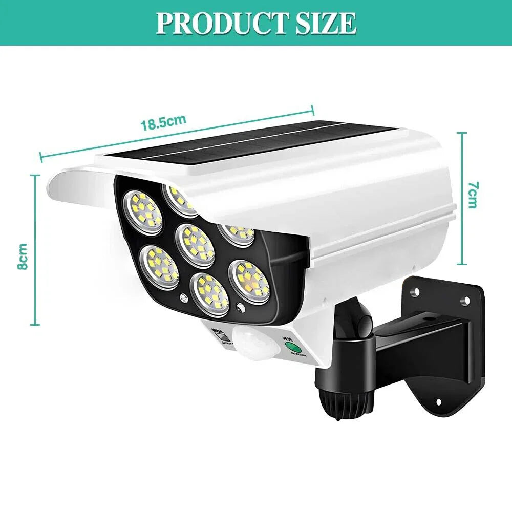 77 LED Solar Motion Sensor Wall Light with Remote Control – White