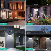 576 LED Solar Motion Sensor Wall Light Outdoor Waterproof 6500K – Black