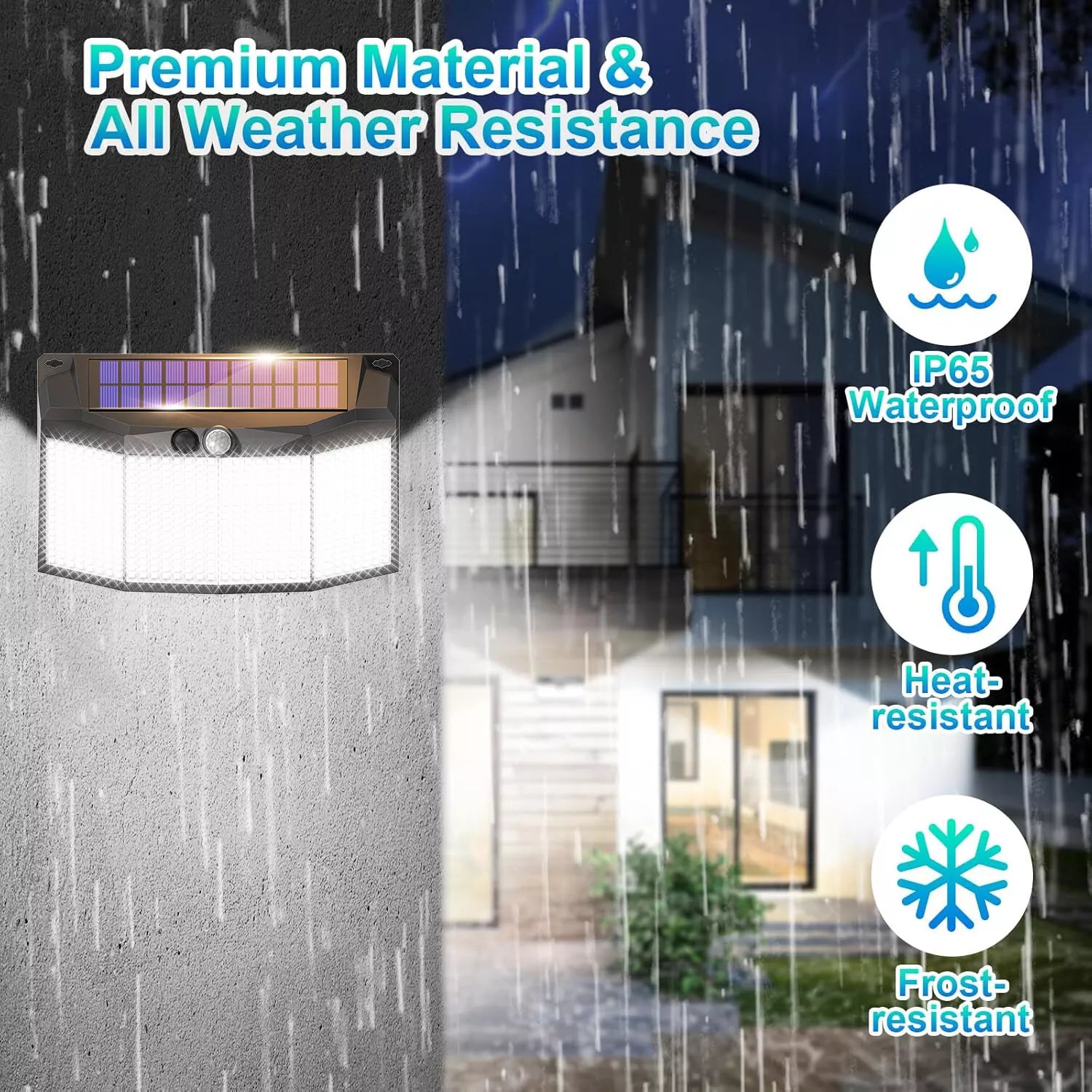 576 LED Solar Motion Sensor Wall Light Outdoor Waterproof 6500K – Black