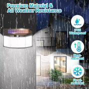 576 LED Solar Motion Sensor Wall Light Outdoor Waterproof 6500K – Black