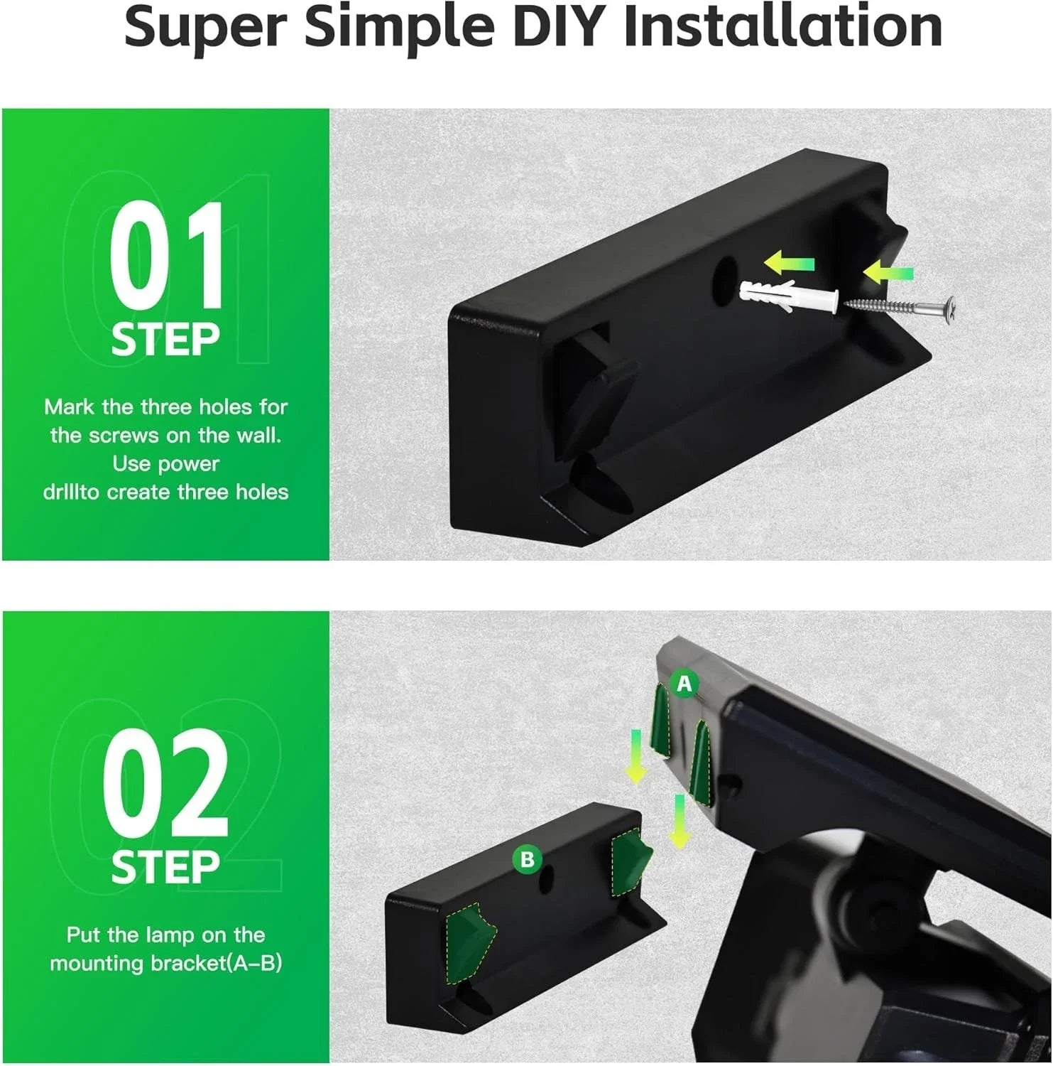 333 LED Solar Motion Sensor Light Outdoor Waterproof Security Lamp - Black