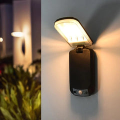 Foldable Solar Motion Sensor Wall Light Waterproof Outdoor Garden Lamp