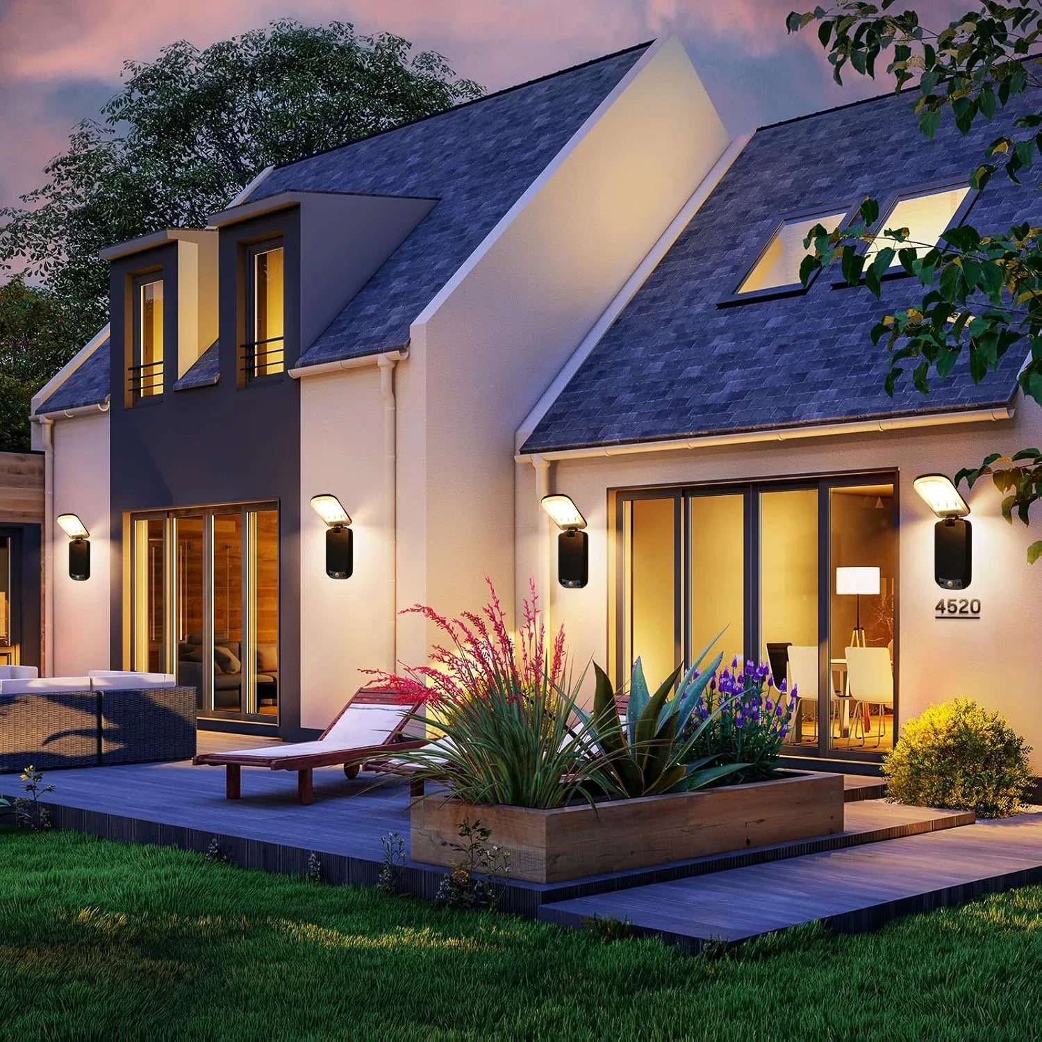 Foldable Solar Motion Sensor Wall Light Waterproof Outdoor Garden Lamp