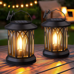 Hanging Solar LED Lantern Light Black – Outdoor Waterproof Garden Lamp