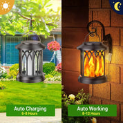 Solar Lantern Hanging Light Black Waterproof LED Outdoor Garden Decor
