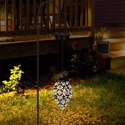 Vintage Metal Hanging Solar Lantern Outdoor Garden Light – Copper/Black