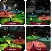 4X Mixed Colour Solar LED Pathway Lights Outdoor Garden Black