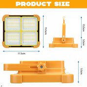 3000W Rechargeable LED Solar Work Light 10000LM Yellow Portable Floodlight
