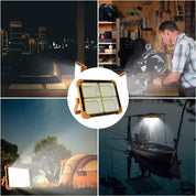 3000W Rechargeable LED Solar Work Light 10000LM Yellow Portable Floodlight