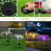2/4 Solar Jellyfish Lights Color Changing Outdoor Patio Lawn White