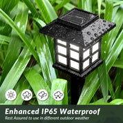 Black Solar Pathway LED Outdoor Garden Lights Cold White