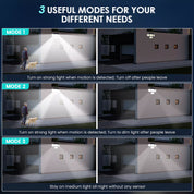346 LED Solar Motion Sensor Wall Light Outdoor Security Lamp Black