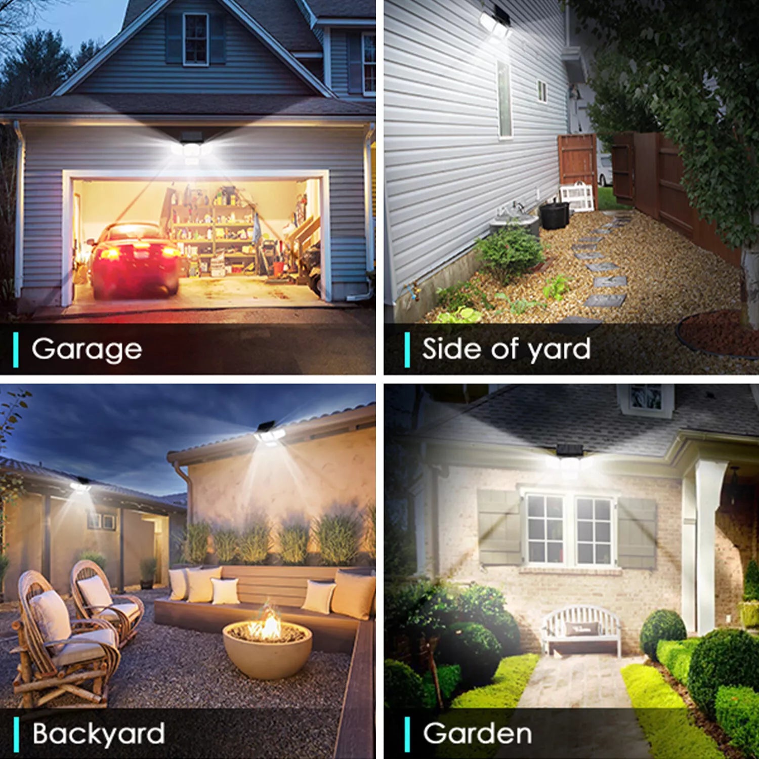 346 LED Solar Motion Sensor Wall Light Outdoor Security Lamp Black