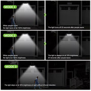 360 LED Solar Wall Light Black Dual Motion Sensor Outdoor Security Lamp